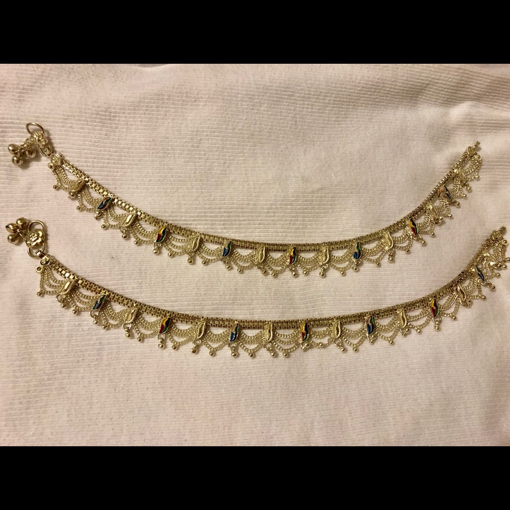 Indian Pure Silver Heavy Meena Design Payel Bridal